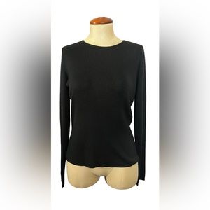 NWOT Talbots 100% Silk Black Long Sleeve Size Small